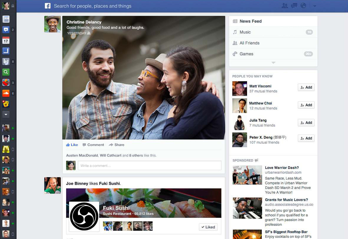 Facebook "Litestand" profile design (2013)